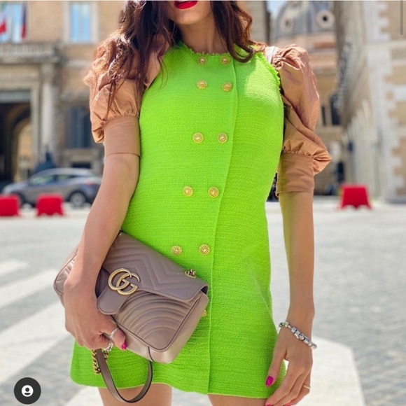 ZARA Textured Weave Dress With Buttons - Picture 6 of 13